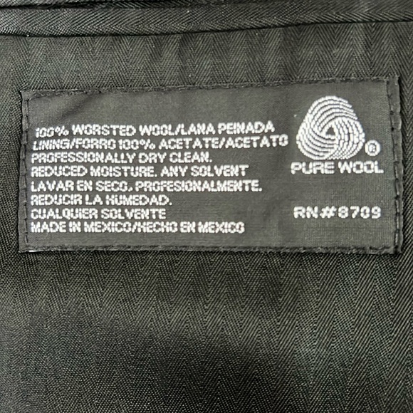 Stafford Men’s Black 100% Worsted Wool Suit Coat Size 48L Pre-owned - Picture 7 of 7